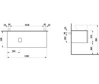Vorschau: Laufen IL BAGNO ALESSI One Schubladenelement 1200, Ausschnitt links, zu WT H818974
