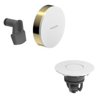 hansgrohe Exafill Fertigset Wanneneinlauf, Ablauf- & Überlaufgarnitur, polished gold optic/weiß glanz 58119990