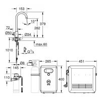 Vorschau: Grohe Blue Professional Mono Armatur, Filterfunktion & Sprudelfunktion, C-Auslauf