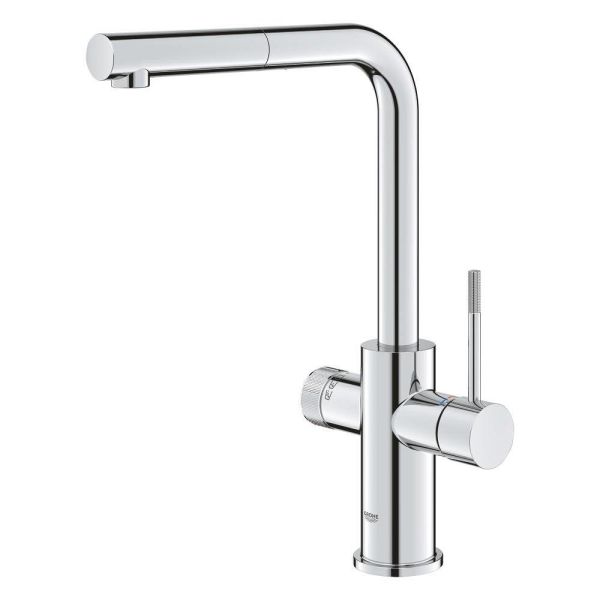 Grohe Blue 2.0 5-in-1-Armatur, L-Auslauf, ausziehbar, chrom