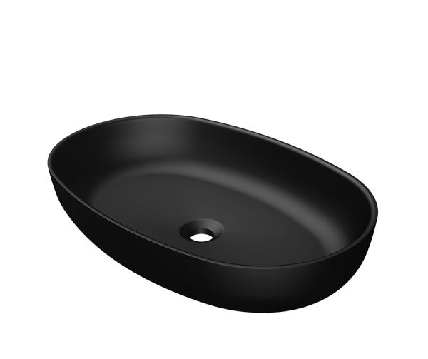 Steinberg Serie 440 Aufsatzschale oval aus Mineo Stone 60x40cm, matt black 4406116S