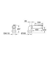 Vorschau: Grohe WC Universal Ablaufbogen, horizontal und vertikal 39454000