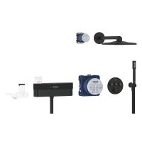 Vorschau: Grohe Grohtherm SmartControl PUREFOAM Duschsystem Unterputz mit Rainshower SmartActive 310, phantom black 105812KF00