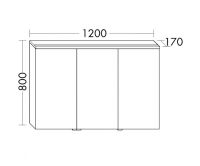 Vorschau: Burgbad Eqio Spiegelschrank mit horizontaler LED-Beleuchtung und 3 Spiegeltüren, 120x80cm