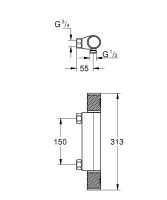 Vorschau: Grohe Grohtherm 1000 Performance Thermostat-Brausebatterie ohne Anschlüsse, chrom 34828000 