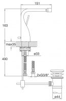 Vorschau: Steinberg Serie 230 Bidet-Einhebelmischer mit Ablaufgarnitur, chrom