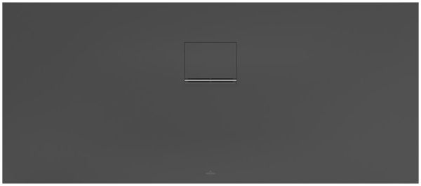 Villeroy&Boch Squaro Infinity Quaryl®-Duschwanne, lange Seite geschnitten an der Wand, 160x70cm, anthracite UDQ1670SQI2BV-1S