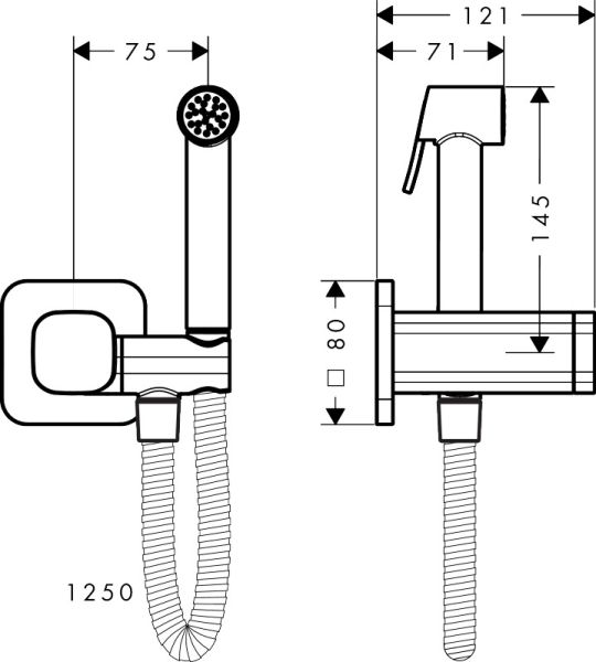 Axor Bidette Showers Bidetbrause 1jet für Mischwasser, softsquare