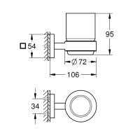 Vorschau: Grohe QuickFix Start Cube Glas mit Halter, zum Kleben oder Bohren