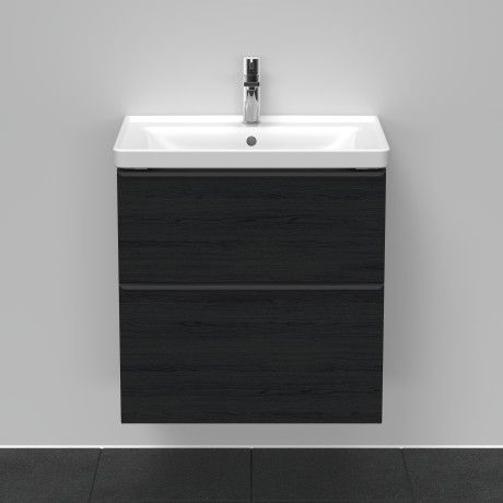 Duravit D-Neo Möbel-Set 65cm mit Waschtisch, Waschtischunterschrank und rundem Spiegel