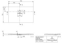 Vorschau: Villeroy&Boch Squaro Infinity Quaryl®-Duschwanne, Eckeinbau links gegen Wand, 110x70cm UDQ1170SQI2LV-1S