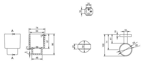 Villeroy&Boch Elements-Tender Zahnputzbecher für Wandmontage, chrom TVA15101800061