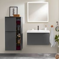 Vorschau: Villeroy&Boch Subway 3.0 Mittelschrank mit 2 Türen und 1 offenes Fach graphite volcano black C59801VR1