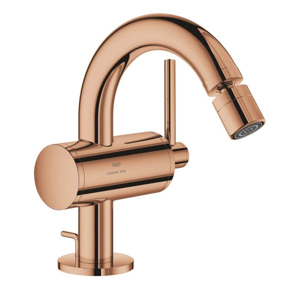 Grohe Atrio Einhand-Bidetbatterie mit Zugstangen-Ablaufgarnitur, warm sunset 24364DA0