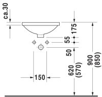 Vorschau: Duravit Architec Unterbauwaschtisch rund Ø40cm, mit Überlauf, ohne Hahnloch, weiß