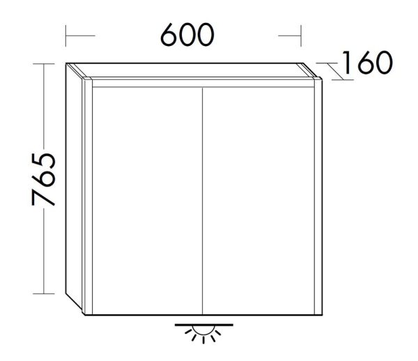 Burgbad Devio Spiegelschrank 60x76cm, LED-Beleuchtung, 2 Spiegeltüren SPWD060