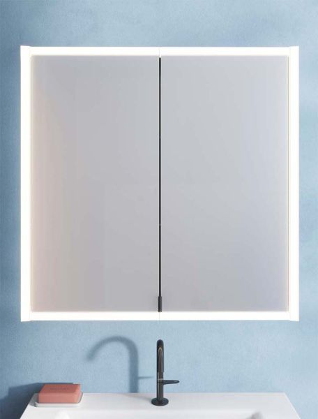 Burgbad rl20 Spiegelschrank 81x80cm mit Klarglas Lichtrahmen, Wandeinbau SPVN080F6947