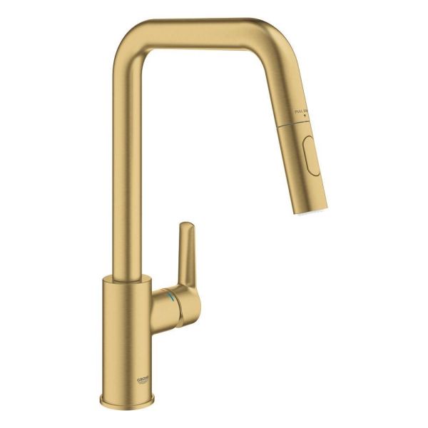 Grohe Start Küchenarmatur mit Ausziehbrause, cool sunrise gebürstet 30631GN0