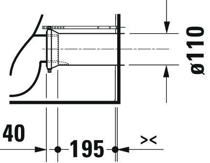 Duravit ME by Starck Stand-WC für Kombination, Tiefspüler, spülrandlos, HygieneGlaze, weiß