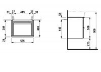 Vorschau: Laufen Space VAL Waschtischunterbau mit 2 Auszügen, Breite 53,5cm weiß matt_1