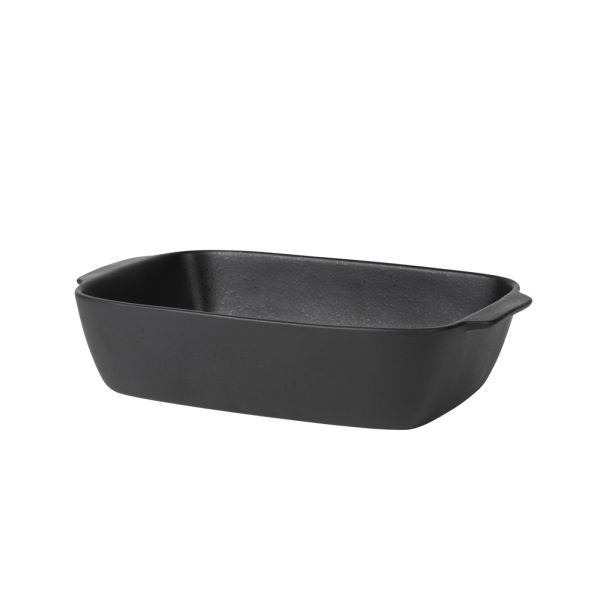 Broste Vig Ofenform/Auflaufform Steingut, Größe M 33x20,5cm, schwarz