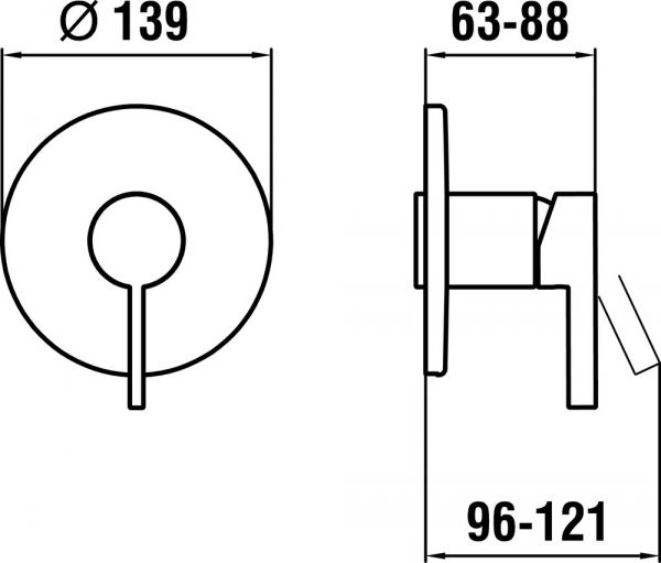 Kartell by Laufen Einhand-Fertigmontage-Set für UP-Duschenmischer, chrom H3313360040001_1