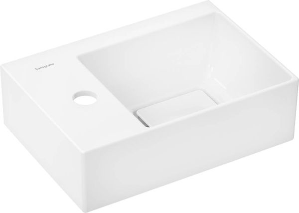 Hansgrohe Xevolos E Handwaschbecken 36x25cm mit Hahnloch links, ohne Überlauf, SmartClean, weiß 61087450