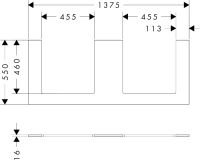 Vorschau: hansgrohe Xilesa E Konsole 137,5x55cm für 2 Aufsatzwaschtische