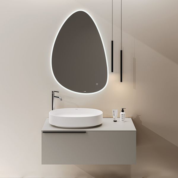 Kludi ICOS RESA Set Waschtisch mit Unterschrank & Spiegel 100x50cm, light dove matt