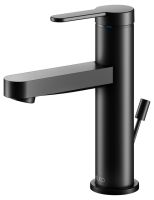 Keuco IXMO Flat Einhebel-Waschtischmischer 100 mit Zugstange, schwarz matt 59502373000 Keuco IXMO Flat Einhebel-Waschtischmischer 100 mit Zugstange, schwarz matt 59502373000