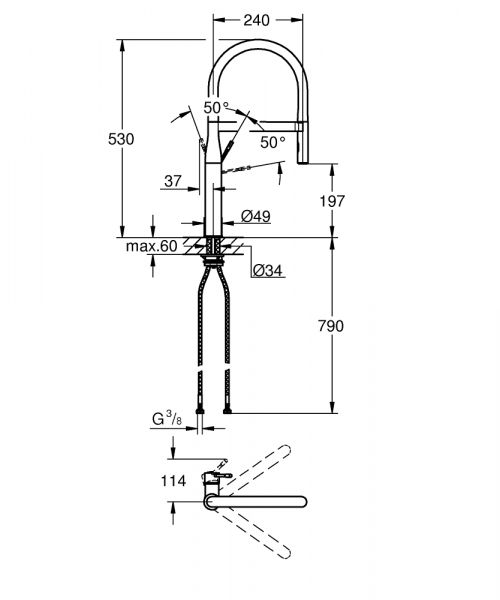 Grohe Essence Küchenarmatur mit Profibrause