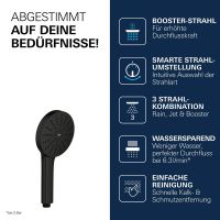 Vorschau: Grohe Vitalio Joy+ 120 Handbrause 6,3 l/min, 3 Strahlarten, schwarz matt