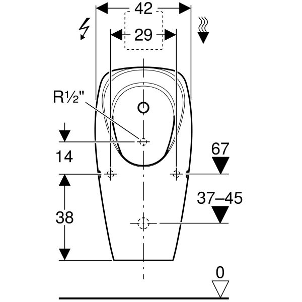 Geberit Urinal Tamina, für UP-Steuerung