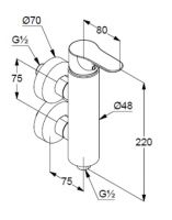 Vorschau: Kludi Pure&Solid Brause-Einhandmischer, vertikale Blockarmatur, chrom