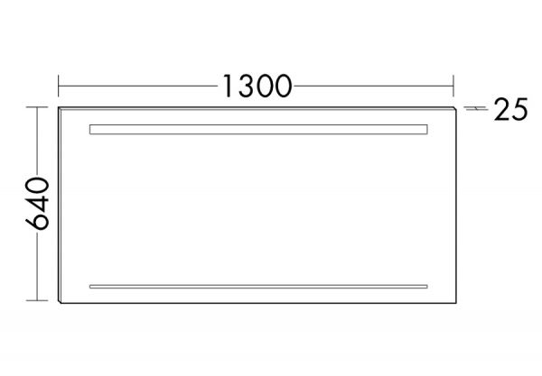 Burgbad Yumo Leuchtspiegel mit horizontaler LED-Beleuchtung, dimmbar, 130x64cm