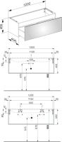 Vorschau: Keuco X-Line Waschtischunterbau mit Frontauszug, 120x40x49cm 33181180000
