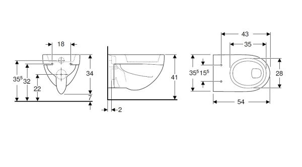 Geberit Renova Wand-WC Flachspüler, weiß 203140000_3