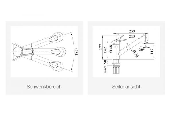 Blanco Blancowega-S-F II Küchenarmatur mit Ausziehbrause, chrom