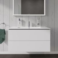 Duravit L-Cube Waschtischunterschrank wandhängend 102x48cm mit 2 Schubladen für ME by Starck 233610 weiß matt LC624201818