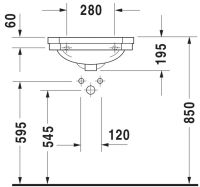 Vorschau: Duravit Serie 1930 Handwaschbecken oktogonal 50x36,5cm, mit Überlauf, ohne Wondergliss, weiß 0785500000