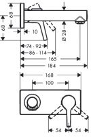 Vorschau: Hansgrohe Talis S Einhebel-Waschtischmischer Unterputz mit Auslauf 165 mm für Wandmontage, chrom