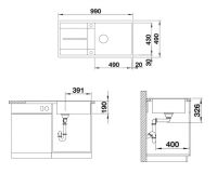 Vorschau: Blanco Metra XL 6 S-F Granitspüle SILGRANIT® mit Ablauffernbedienung, flächenbündig