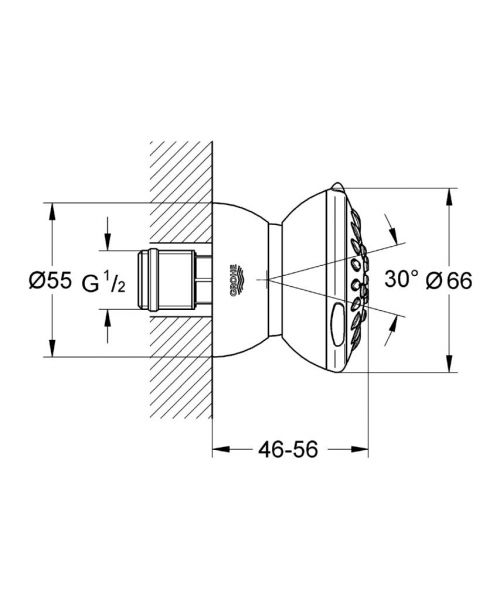 Grohe Relexa 65 Seitenbrause 2 Strahlarten, chrom