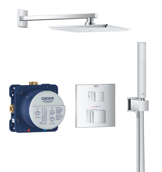 Grohe Grohtherm Cube Duschsystem Unterputz mit Rainshower Allure 230, chrom