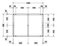 Vorschau: Duravit Tempano Fußgestell 120x90cm