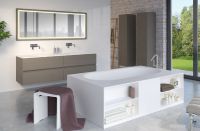 Vorschau: RIHO Solid Surface Badezimmer Duschhocker, weiß matt