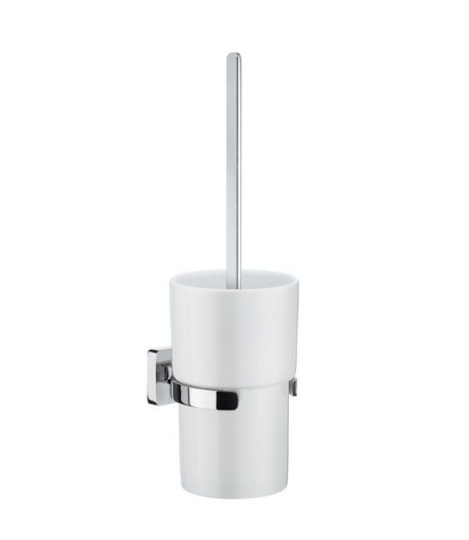 Smedbo Ice WC-Bürstengarnitur aus Porzellan, chrom