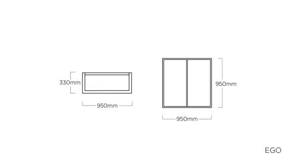 KETTLER EGO Lounge Tischgestell 95x95x33cm, anthrazit matt