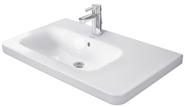 Duravit DuraStyle Waschtisch rechteckig 80x48cm, mit Hahnloch, mit Überlauf, Becken links, weiß 2325800000