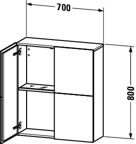 Duravit L-Cube Halbhochschrank 70x80x24,3cm mit 2 Türen